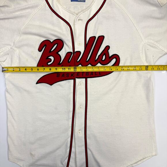 Vtg Chicago Bulls Baseball Style Jersey 90s NBA Basketball Sz XL - Picture 12 of 16